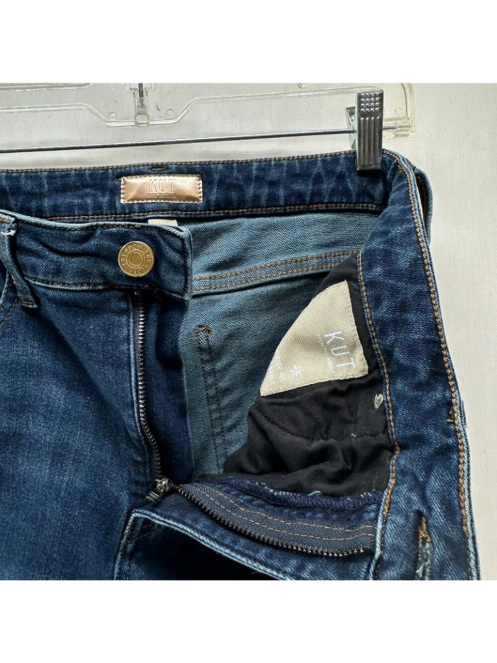 Kut From The Kloth Stella Fab Ab Flare Jeans Women 6 High Rise Stretch Dark Wash - Picture 12 of 13